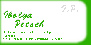 ibolya petsch business card